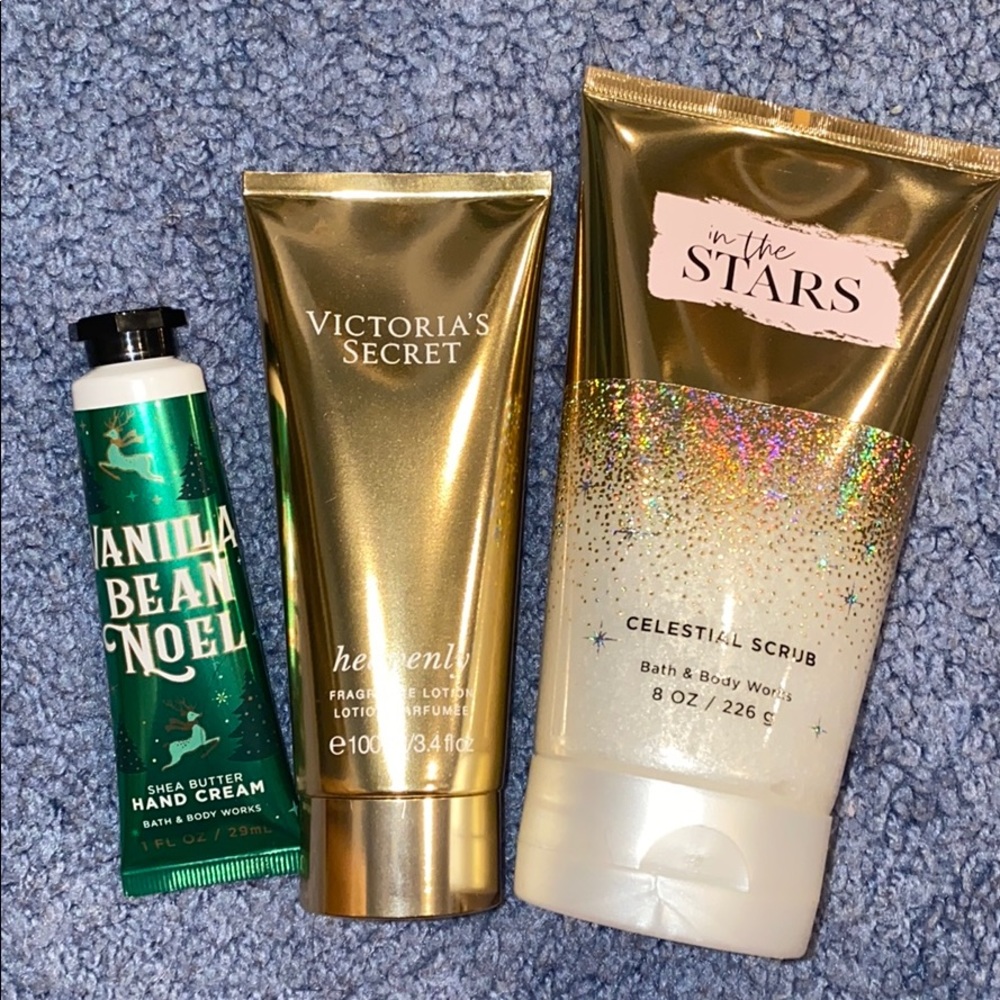 Bath & Body works scrub & hand cream & VS lotion